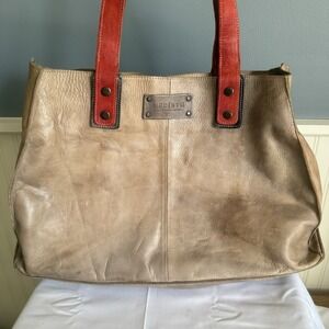 Bed Stu Leather Arlington Tote Shoulder Bag Purse Handbag Brown Red Distressed